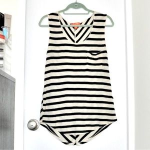 Joe Fresh Striped Racerback Tank in Black Stripe